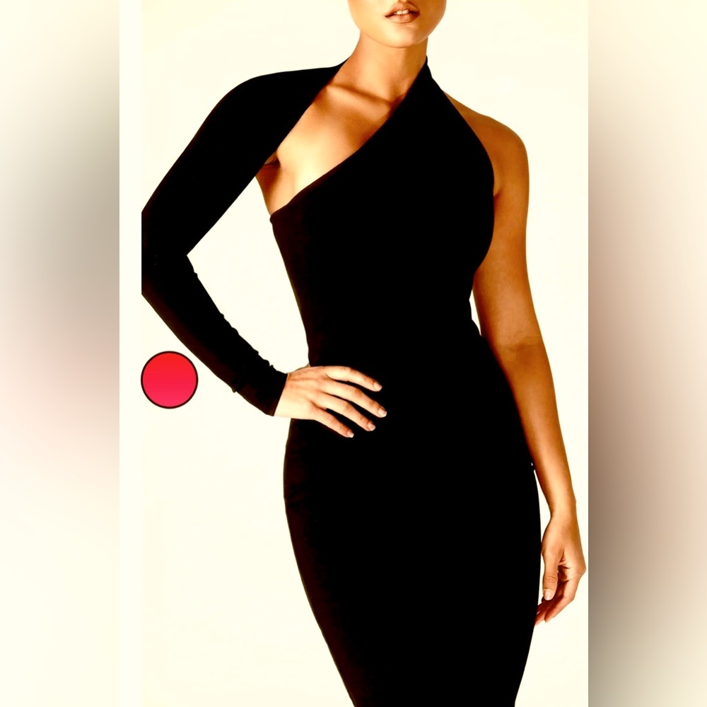 NWT Beautiful Super Sexy Little Midi Black Dress, by ALIEVA, w/stretchy material